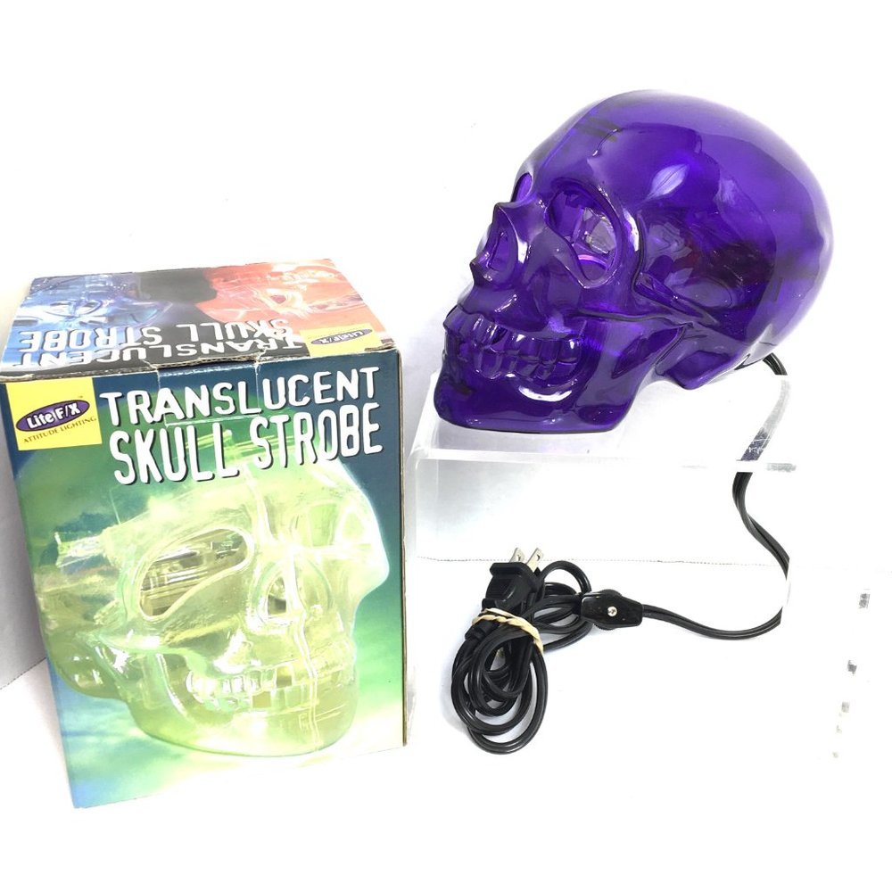 * SKULL STROBE Translucent Strobe LITE F/X  Halloween Prop Decor VTG